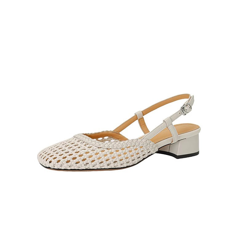 Damen Sandalen Slingback Elegantes Geflecht Bequem