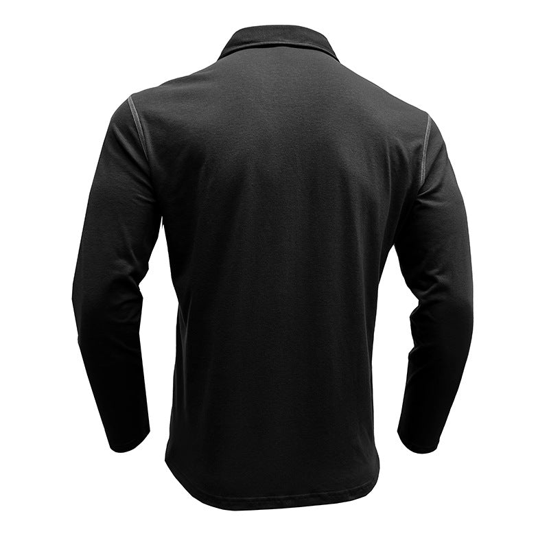 Herren Poloshirt Langarm Modern mit Kontrastnähten
