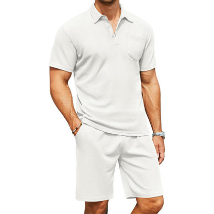 Herren Sportsatz Polohemd Shorts Freizeitbekleidung