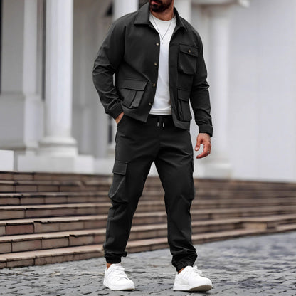 Herren Cargo-Jacke Urban Style Elastisch Mit Vielen Taschen