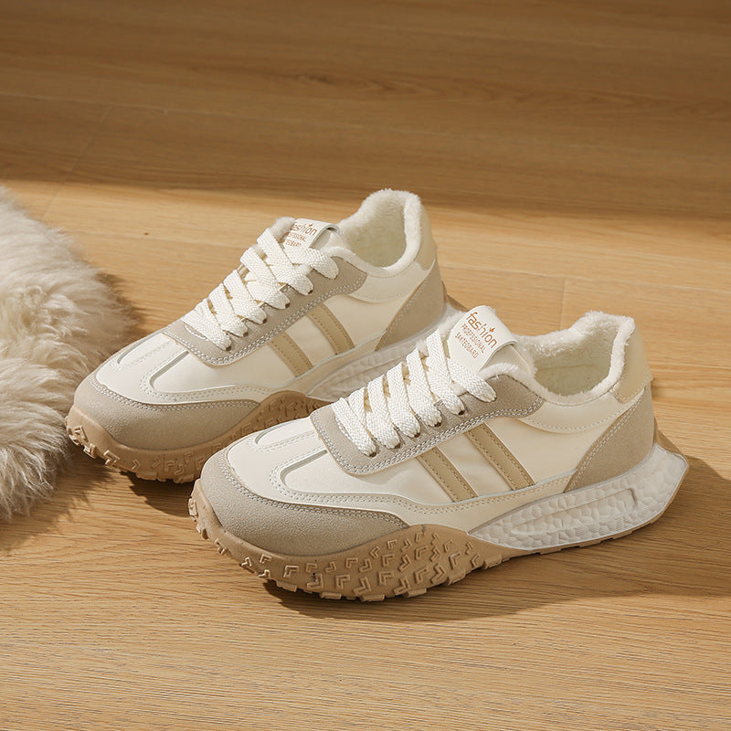 Damen Sneaker Sportlich Bequem mit Fleece-Innenfutter