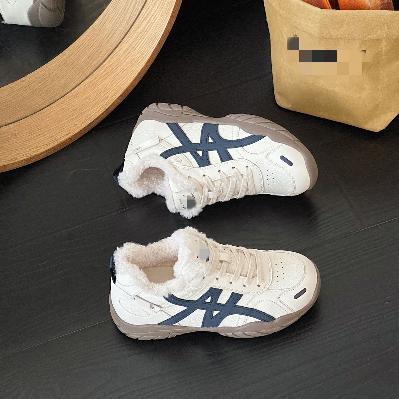 Damen Sneaker Fleecegefüttert Rutschfest Modern