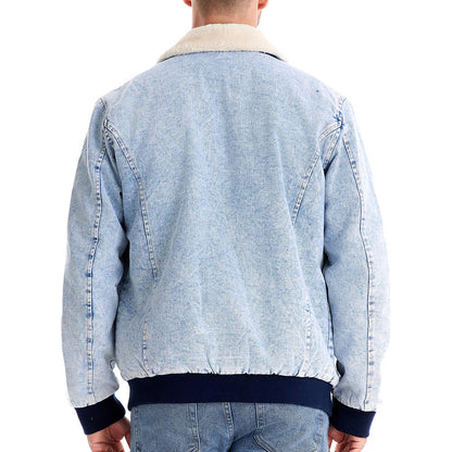 Herren Jeansjacke Fleece gefüttert Praktisch
