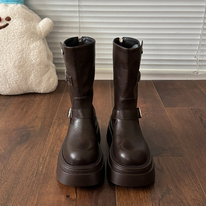Damen Stiefel Kniehoch Schuhe Modisch Robust