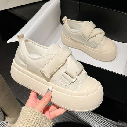 Damen Sneaker High Heels Plateau Klettverschluss