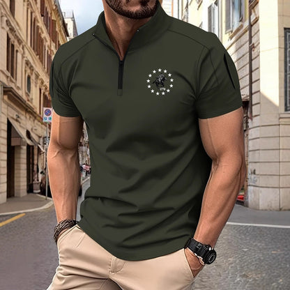 Herren Funktionsshirt Kurzarm mit Reißverschluss Modern