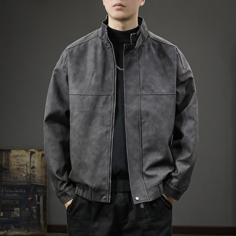 Herren Lederjacke Schwarz Modern Mit Taschen - BerlinGlamour
