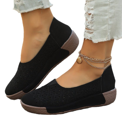 Damen Slip-On Schuhe Bequem Floralmuster Frauen Schuhe