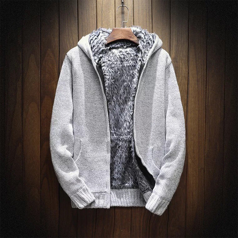 Herren Kapuzenjacke Weich Warm Mit Seitentaschen