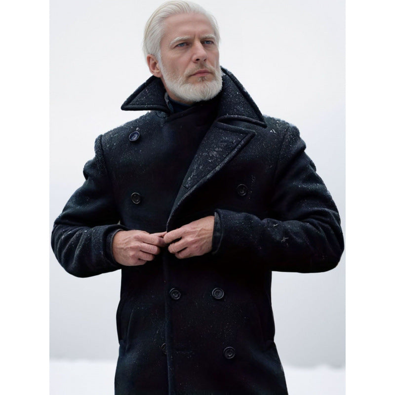 Herren Mantel Woll-lang Elegant Berlin Stil