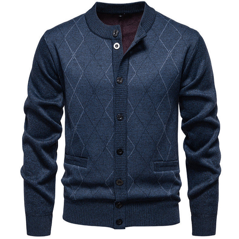 Herren Strickjacke Modern Diamantmuster Elegent