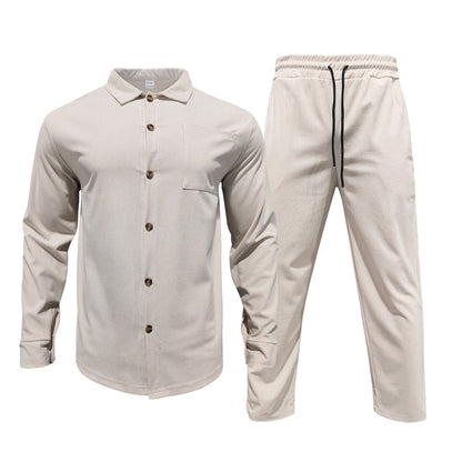 Herren Casual Hemd und Hose Set Modern Freizeit