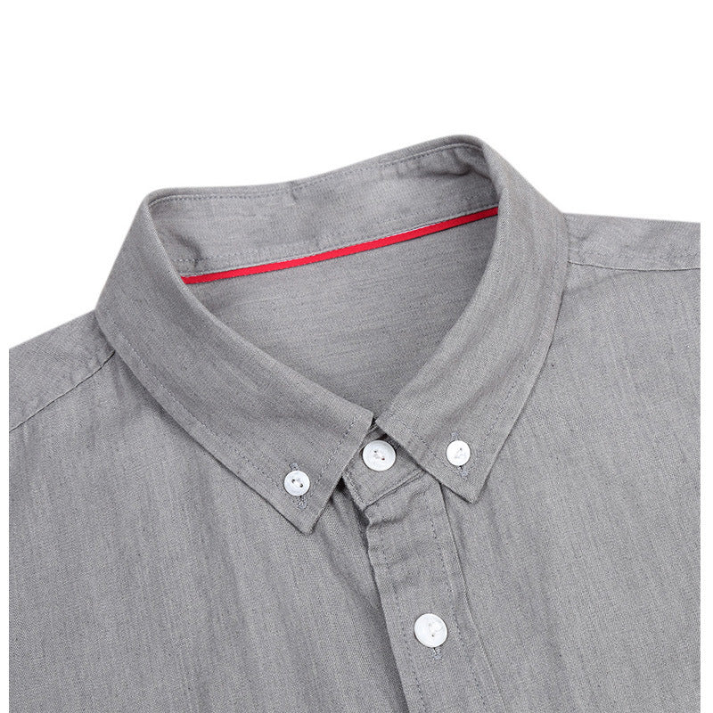 Herren Hemd Denim Blau Modern mit Button Down Kragen