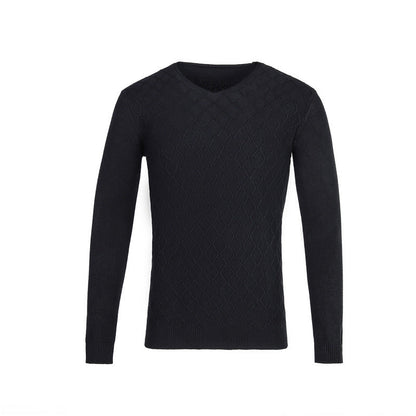 Herren Pullover V-Ausschnitt Struktur Muster Trendig