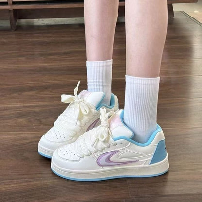 Damen Sneaker Bequem Schnürsenkel Weich