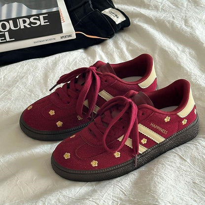 Damen Sneaker atmungsaktiv mit Blumenmuster - BerlinGlamour