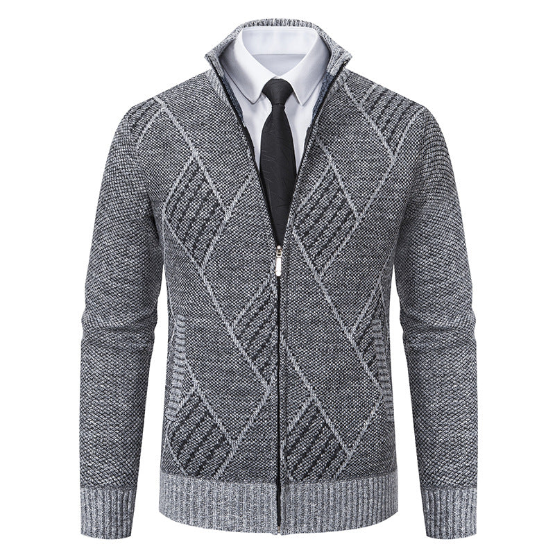 Herren Strickjacke Modern Elegant Grau