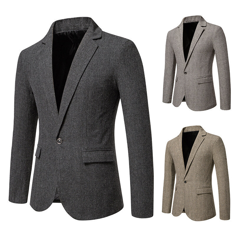 Herren Blazer Slim Fit mit Karomuster Elegant
