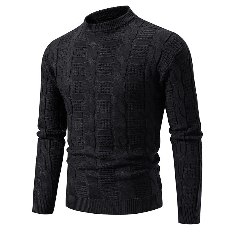 Herren Strickpullover Eleganter Zopfmuster Kragen