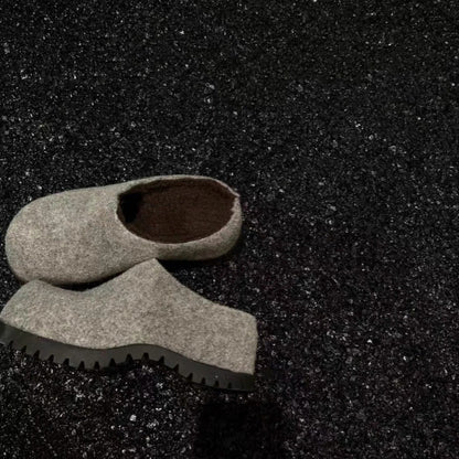 Damen Clogs Filz Bequem Rutschfest Winter