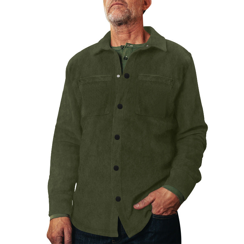 Herren Cordjacke Modern mit Brusttaschen Braun
