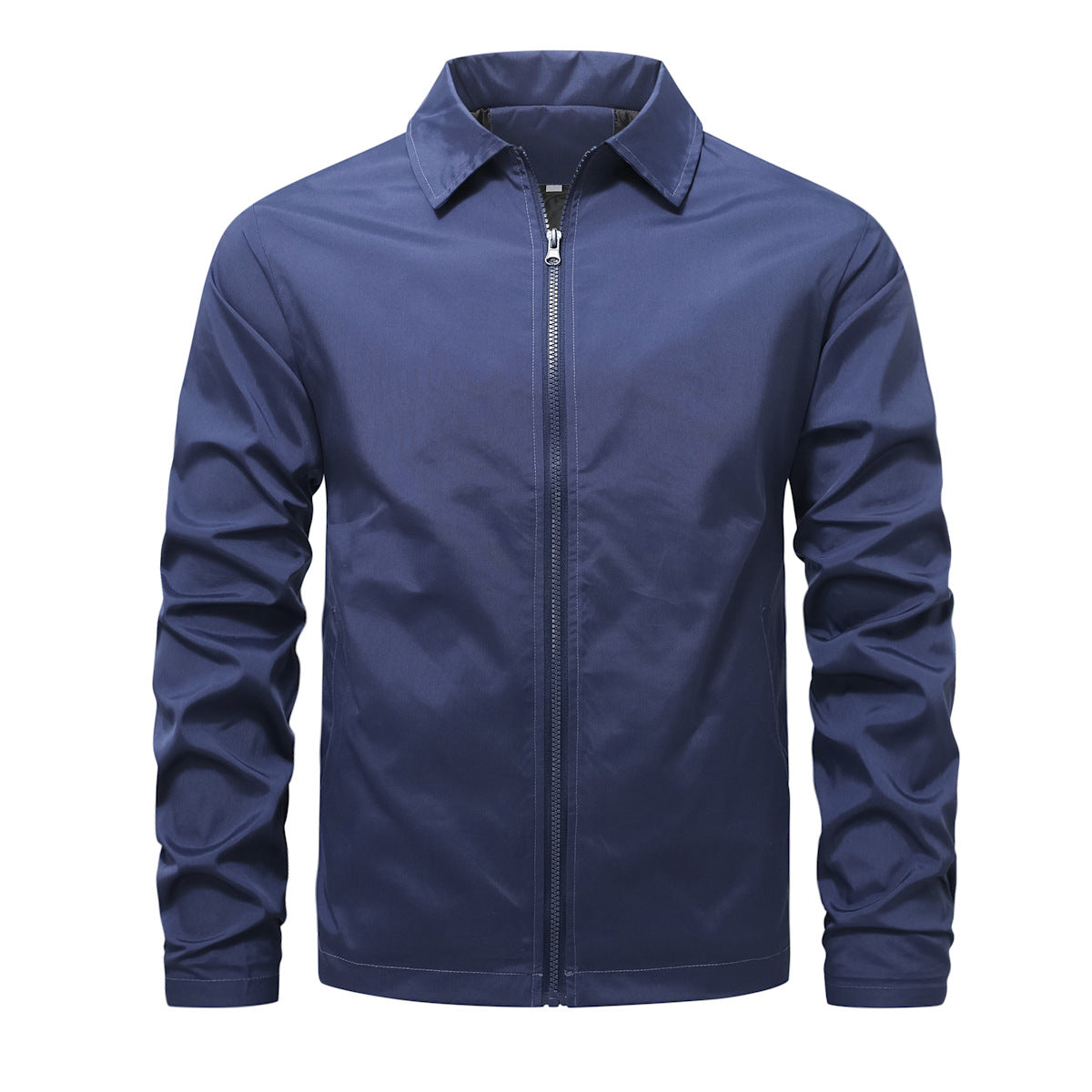 Herren Übergangsjacke Modern Lederlook Schwarz