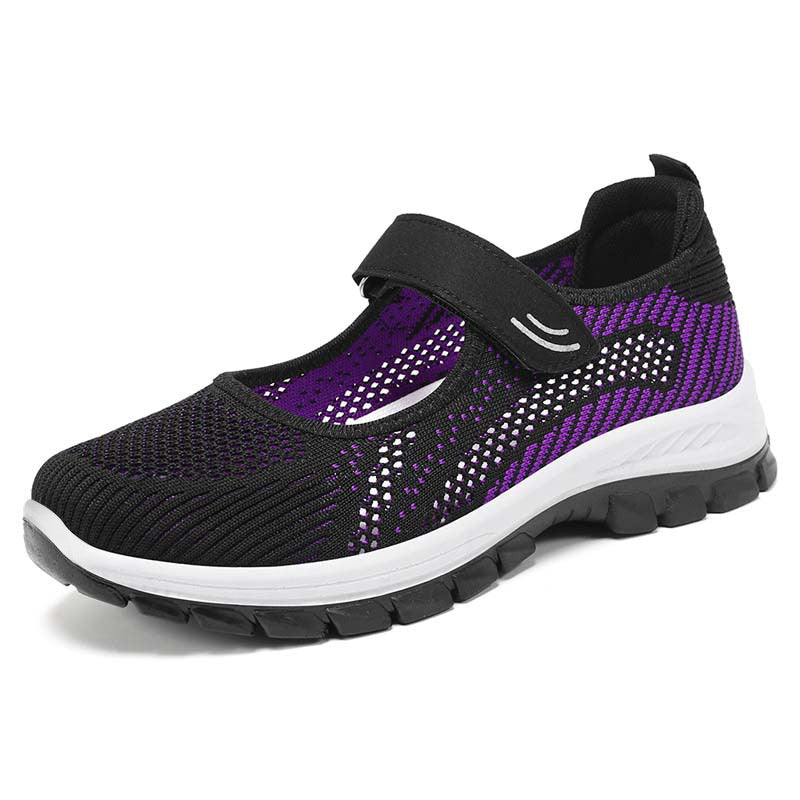 Ballerinas Damen Bequem Flexible Klettverschluss Komfort Schuhe