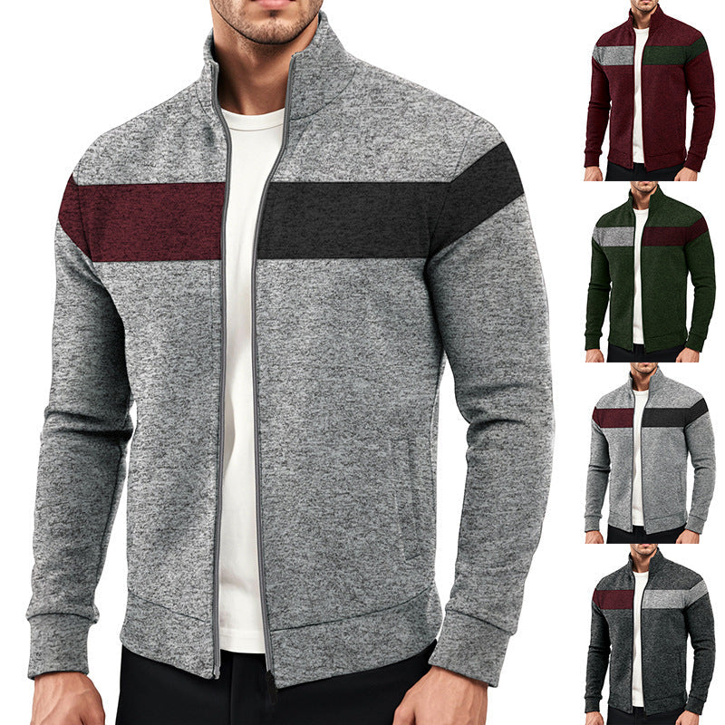Herren Sportjacke Mit Kontraststreifen Modern - BerlinGlamour