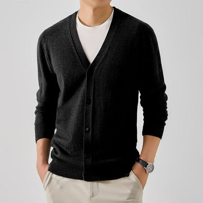 Herren Strickjacke Elegante V-Ausschnitt Modern