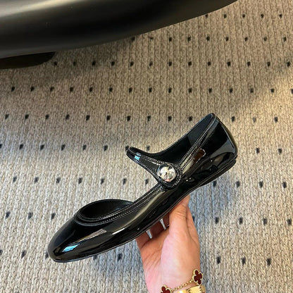 Damen Ballerinas mit Glitzer Schnalle Elegant