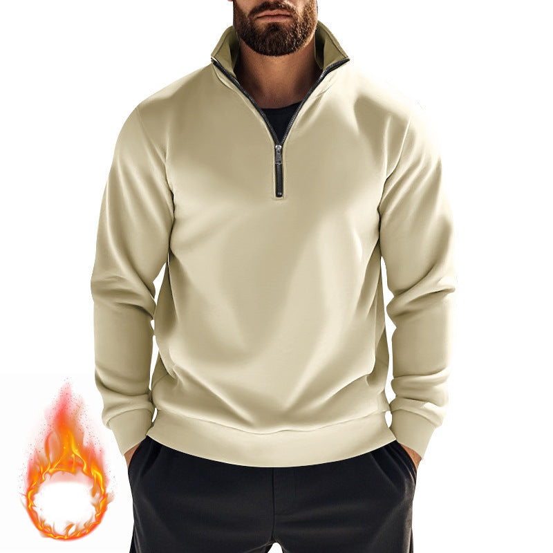 Herren Pullover Stehkragen Halb-Reißverschluss Modern