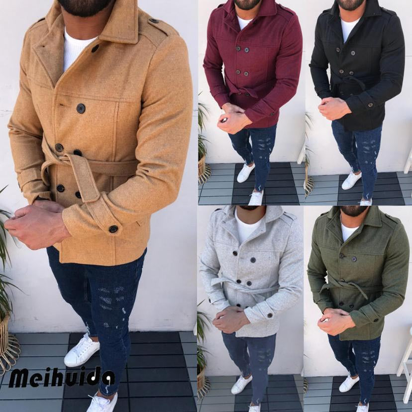 Herren Wintermantel Doppelreihig Modern Schwarz - BerlinGlamour