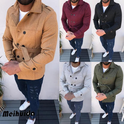 Herren Wintermantel Doppelreihig Modern Schwarz - BerlinGlamour