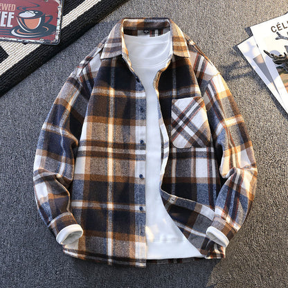 Herren Flanellhemdjacke Karomuster Zeitlos Elegannt