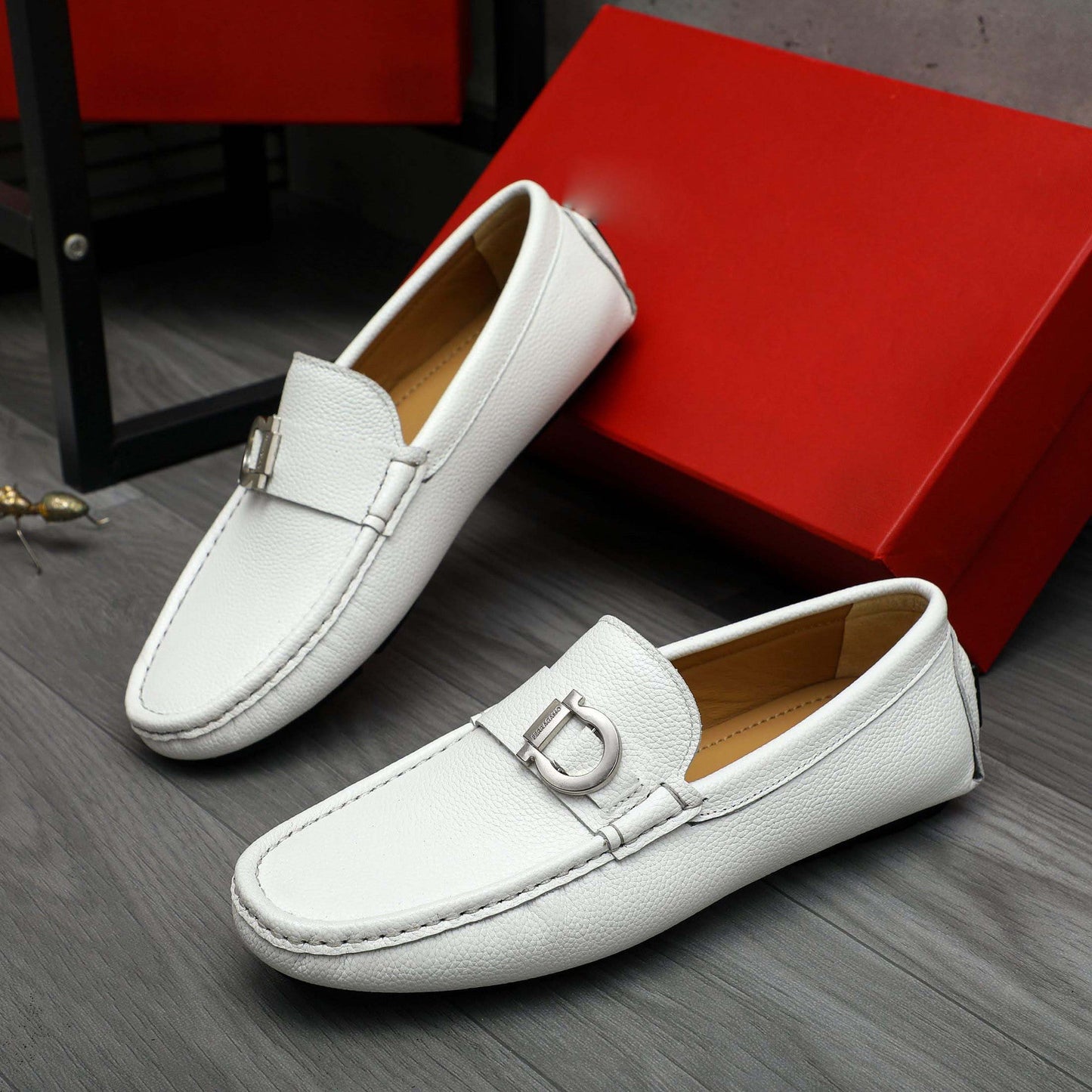 Damen Mokassins Leder Elegante Schuhe Frauen