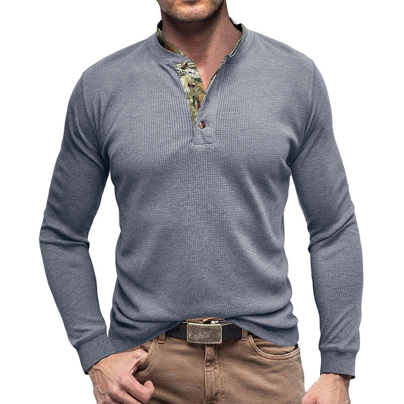 Herren Pullover Langarm Strukturiert Moderner Kragen