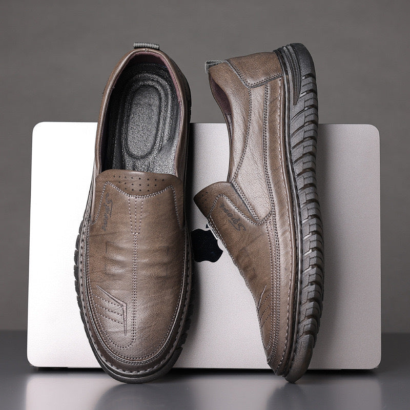 Damen Lederschuhe Slip-On Elegante Rutschfeste Sohle Schuhe Mode