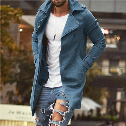 Herren Trenchcoat Lässig Modern mit Doppelknopfleiste