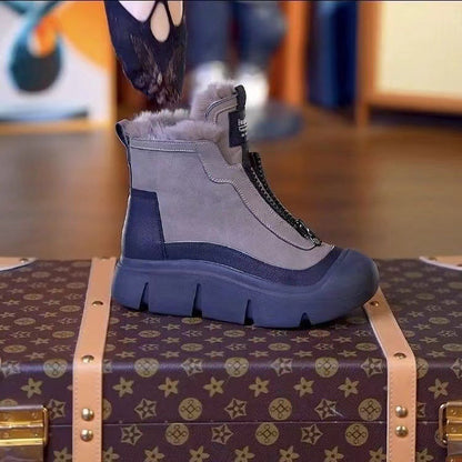 Damen Winterstiefel gefüttert Warm Antirutschsohle Schwarz