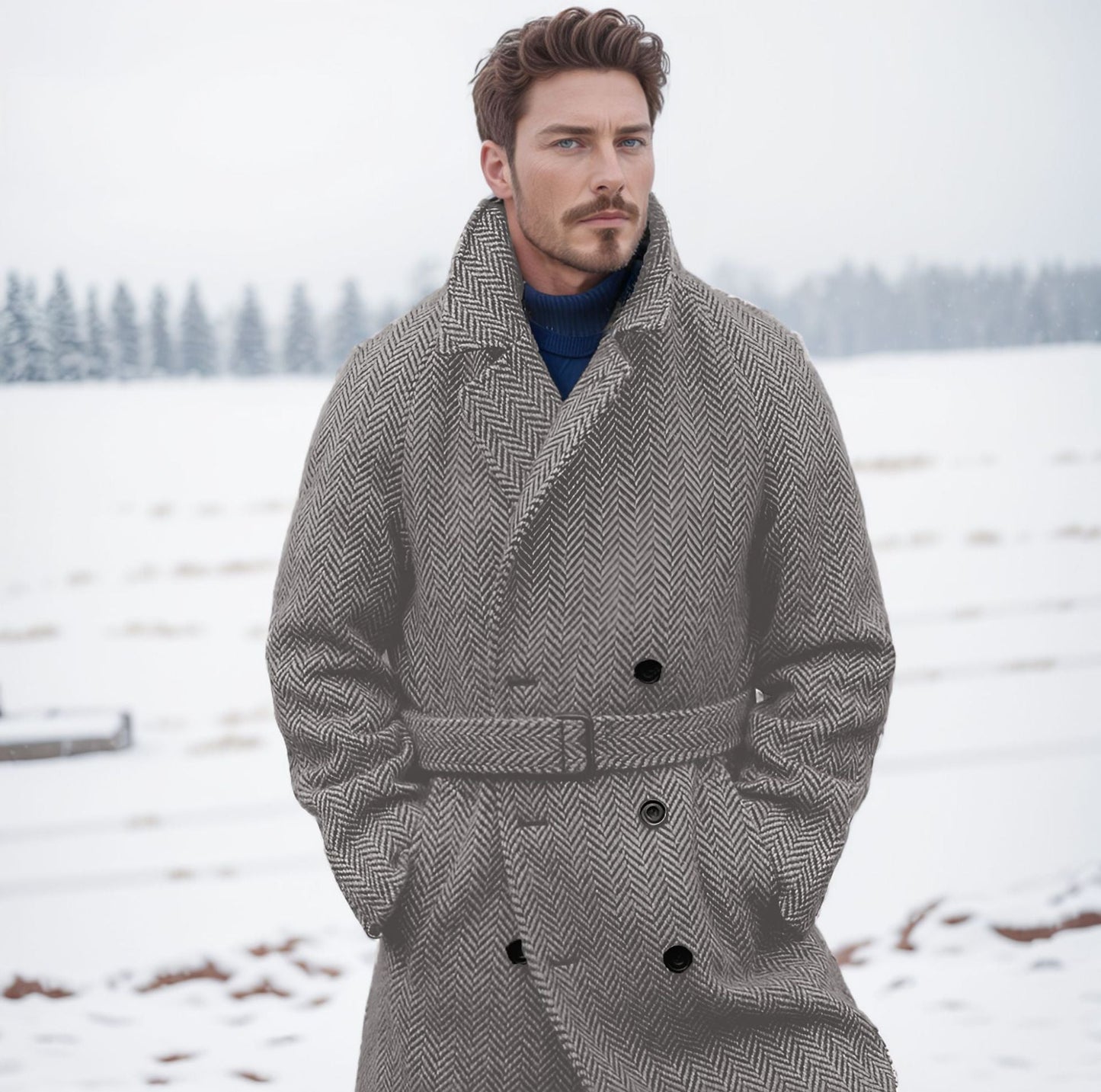 Maßgeschneiderter Herren Wollmantel Elegent Schwarz - BerlinGlamour