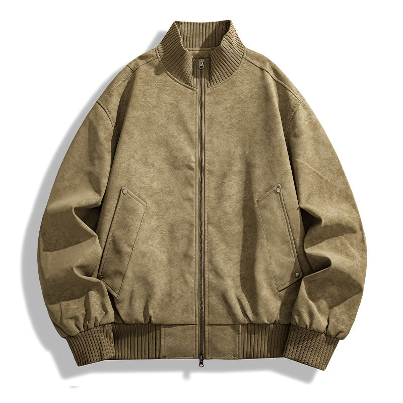 Herren Bomberjacke Modern Stylish mit Nappaleder Optik - BerlinGlamour