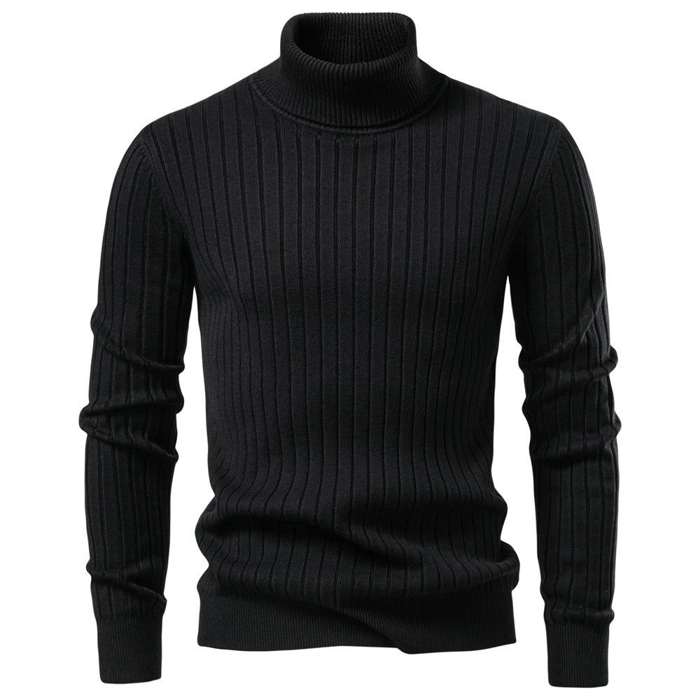 Herren Pullover Rollkragen Feinripp Modern