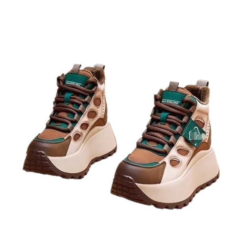 Damen Sneaker High-Top Sportlich mit Blockabsatz Mode