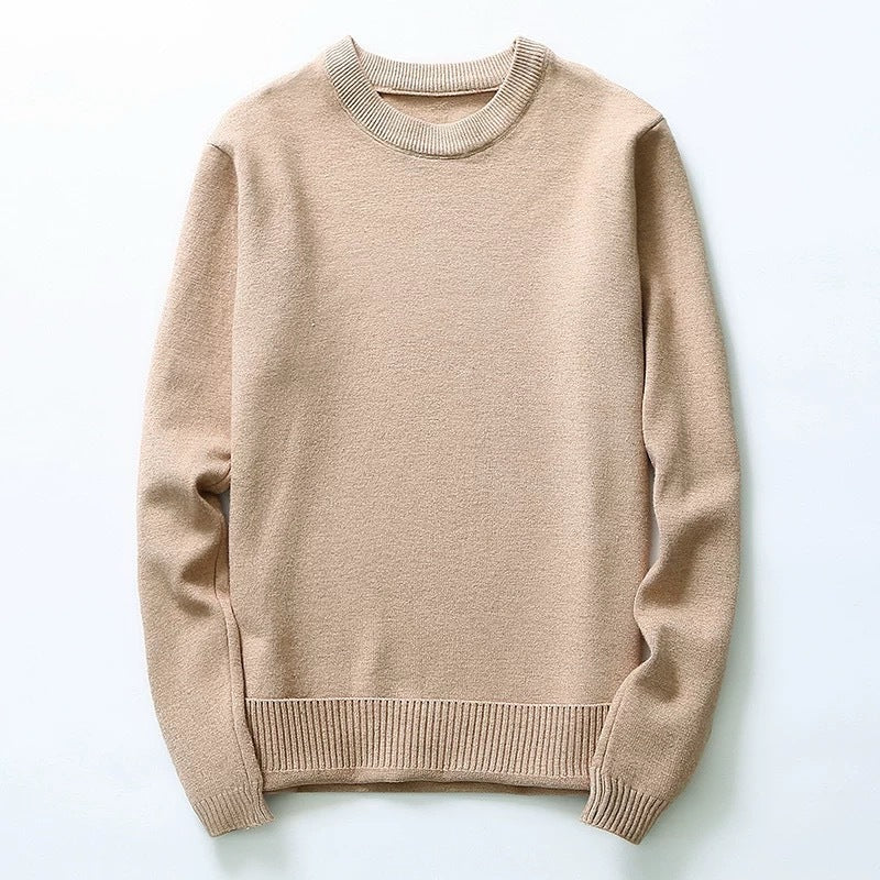 Herren Pullover Feinstrick Rundhals Klassisch Elegannt