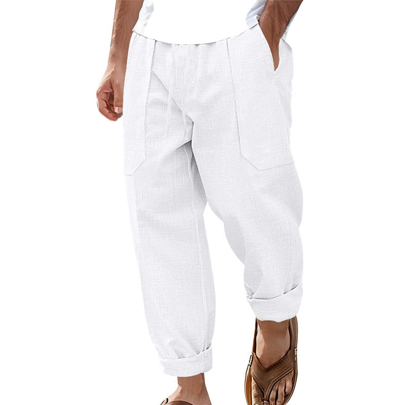 Bequeme Haremshose Herren Mit Verstellbarem Bund und Taschen