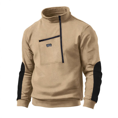 Herren Fleece Pullover Reißverschluss Warm Bequem - BerlinGlamour