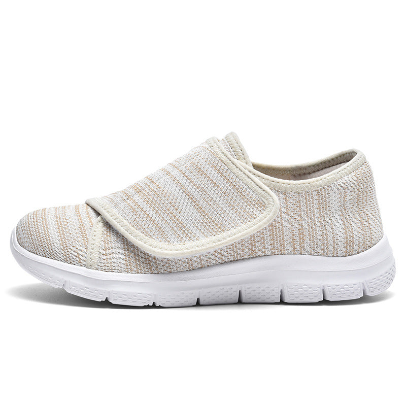 Damen Sneaker Bequem Slip-On Weite Passform Klettverschluss