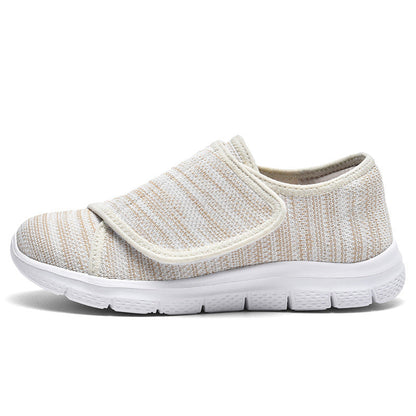 Damen Sneaker Bequem Slip-On Weite Passform Klettverschluss