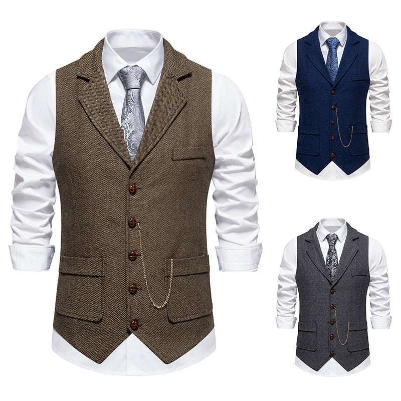 Herren Weste Hahnentrittmuster Modern Elegent - BerlinGlamour