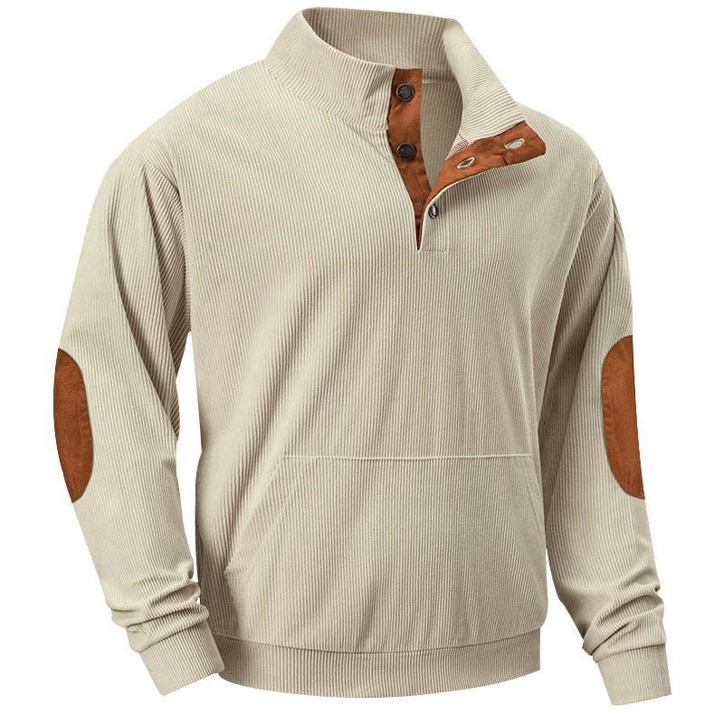 Herren Kapuzenpullover Kuschelig Baumwolle Mit Kunstleder Details